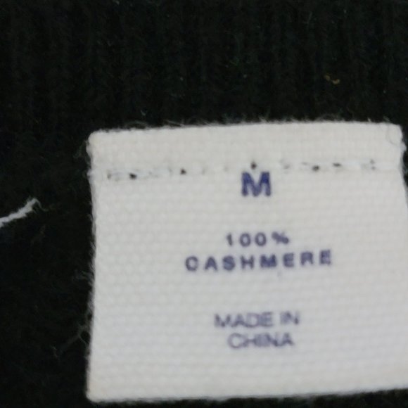 Gap 100% Cashmere Pullover Sweater Round Neck Black Size M - Picture 5 of 9